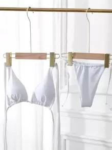 Plain Tie Side Bikini Swimsuit SKU: sw2110113204000522(1000+ Reviews)$6.99$6.64Join for an Exclus... | SHEIN