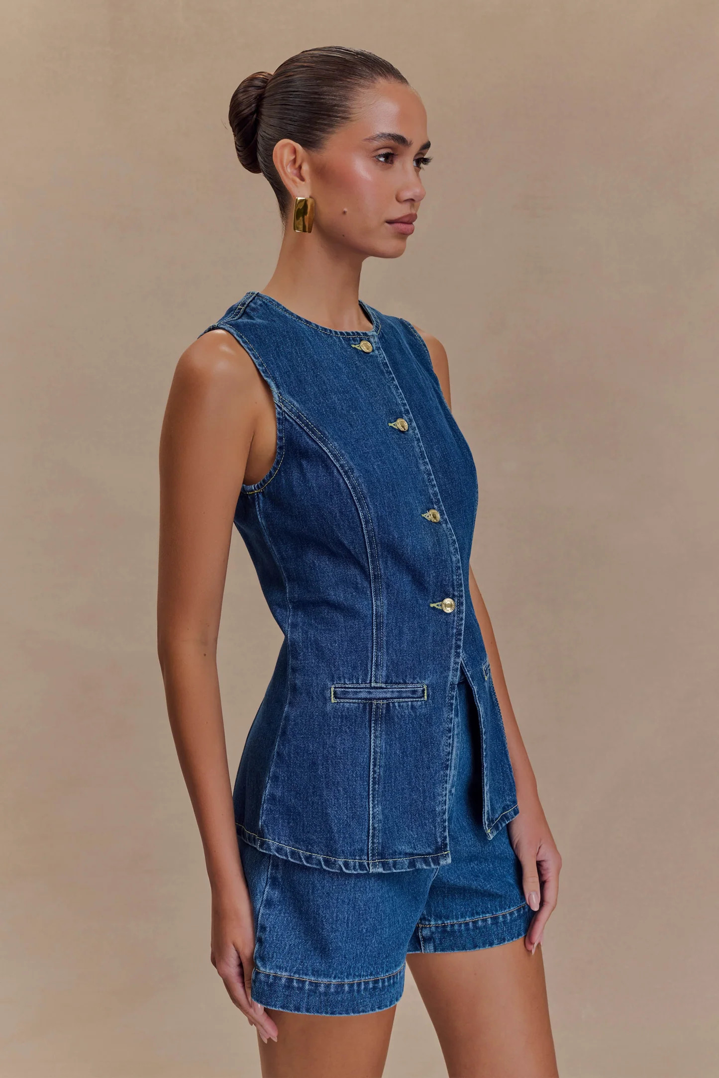 Denim Shorts - Dark Blue | MESHKI US