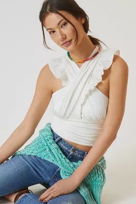 Pleated Ruffle Halter Top | Anthropologie (US)