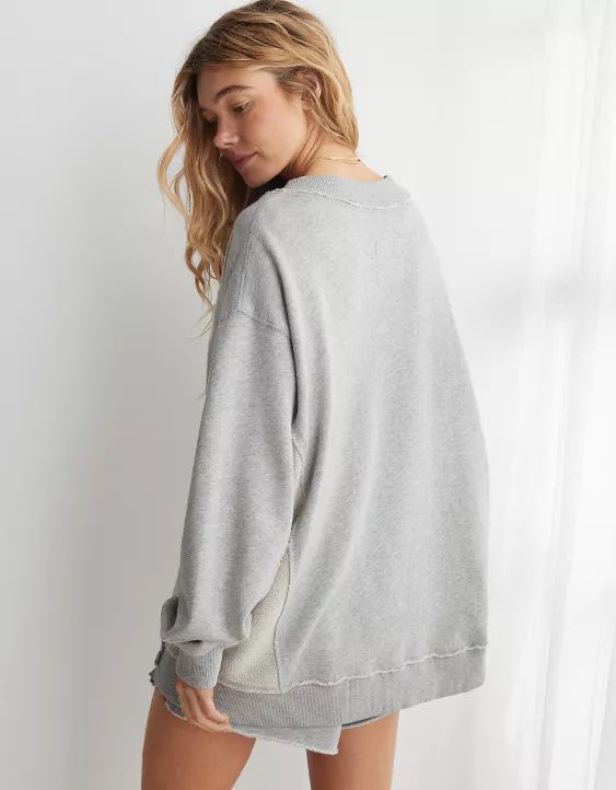 Aerie Vacay Every Day V Neck Sweatshirt | American Eagle Outfitters (US & CA)