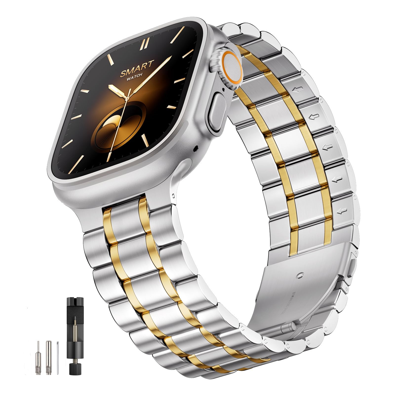 Bestig Compatible with Apple Watch Bands for Men Women 49mm 46mm 45mm 44mm 42mm(Series 3 2 1), St... | Amazon (US)