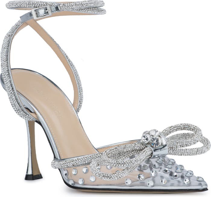Double Crystal Bow Pointed Toe Pump | Nordstrom