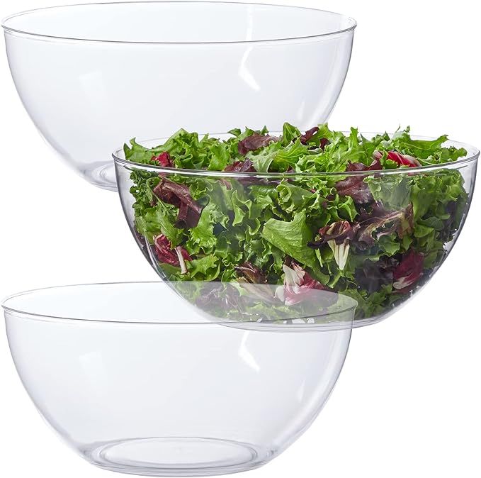 US Acrylic Vista Clear Plastic Salad and Serving 10-inch Bowls | set of 3 | Reusable, BPA-free, M... | Amazon (US)