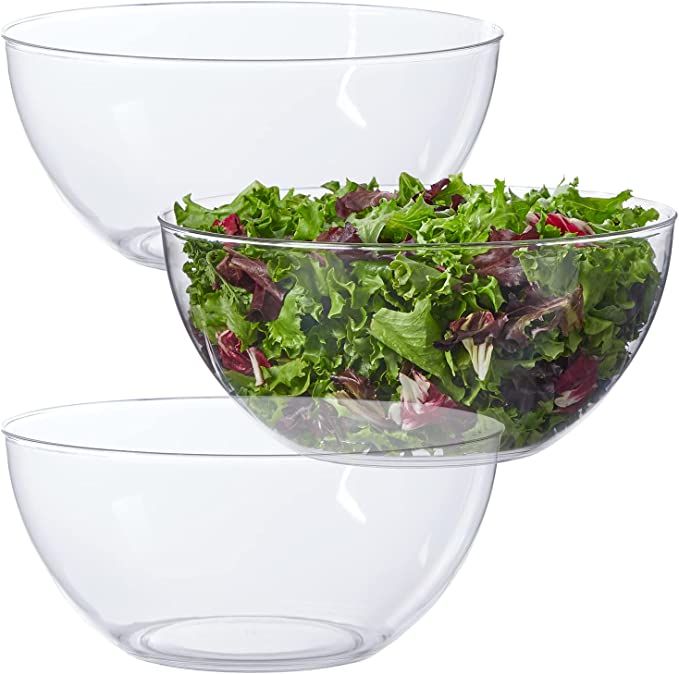 US Acrylic Vista Clear Plastic Salad and Serving 10-inch Bowls | set of 3 | Reusable, BPA-free, M... | Amazon (US)