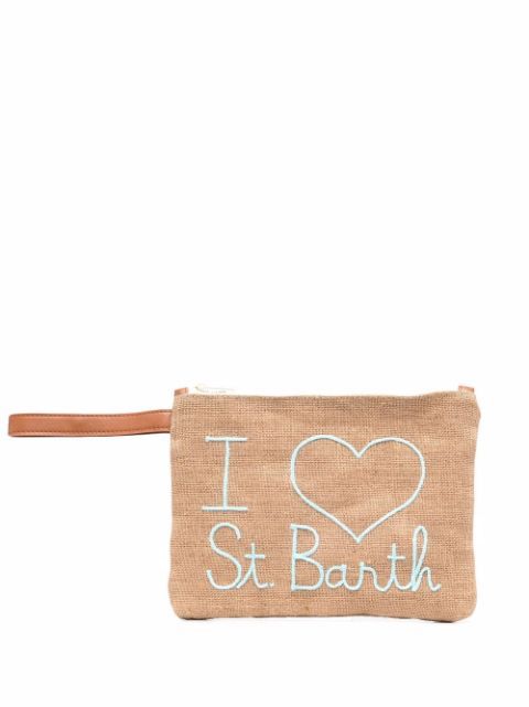 embroidered zipped clutch bag | Farfetch (US)