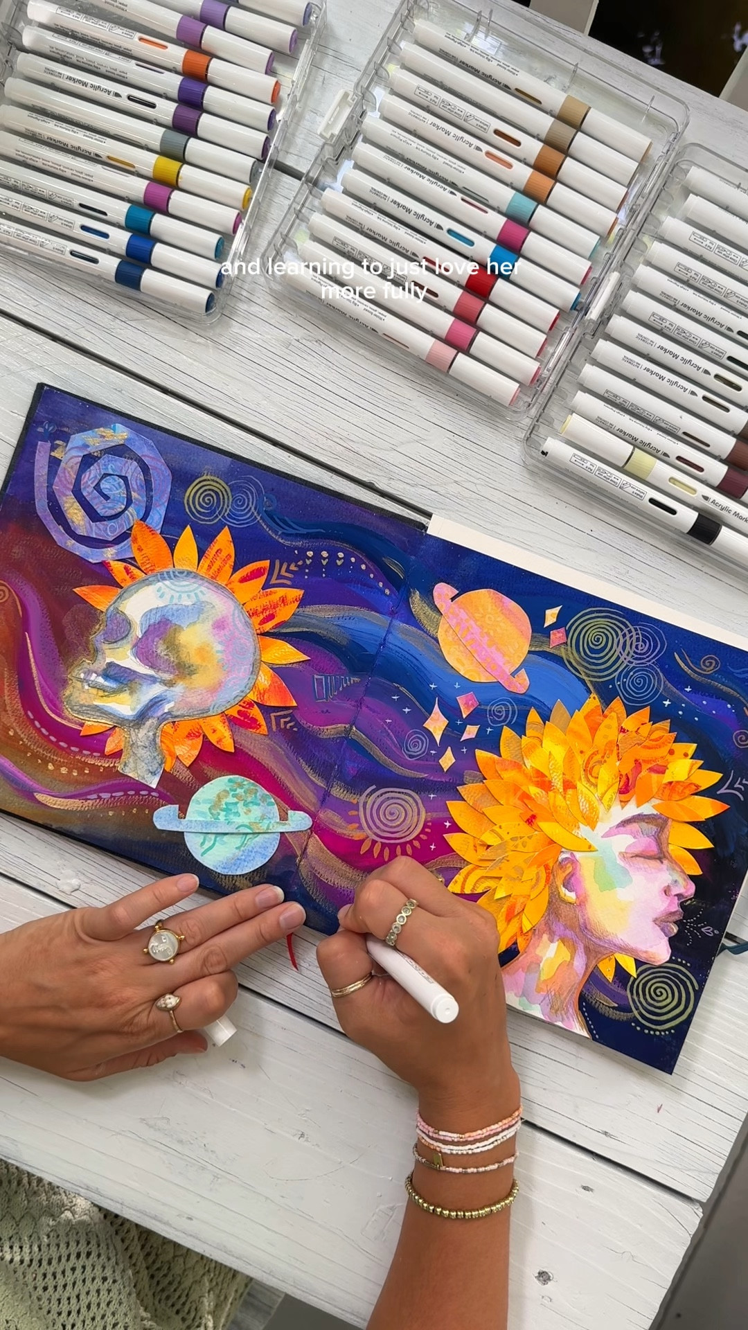 Everything I used to fill in my art journal!! The paint markers are the BEST thing I ever tried. 

#artsupplies #artist #painting 