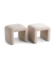 Set Of 2 Chunky Chenille Ottomans | TJ Maxx