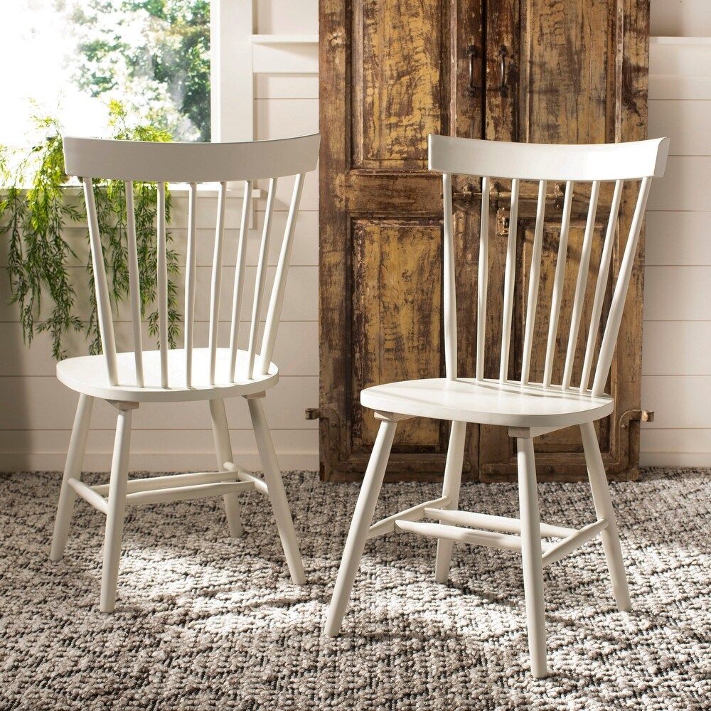 Safavieh Dining Country Lifestyle Spindle Back Off White Dining Chairs (Set of 2) - 20.5" x 21" x 36 | Bed Bath & Beyond