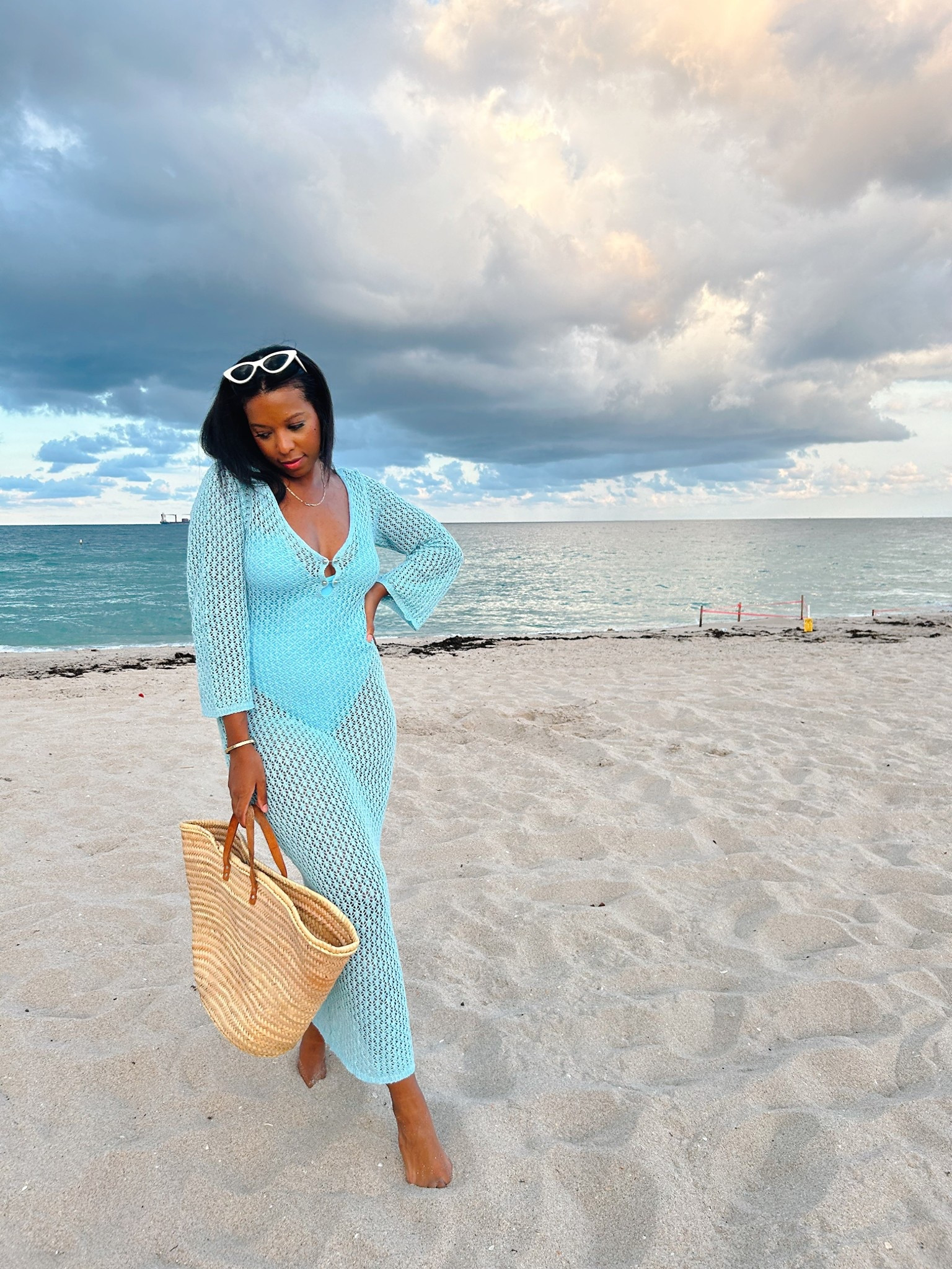 Beach day look, resortwear, cover up, bikini, crotchet cover up - I am wearing a size M in both  

#LTKSwim #LTKTravel #LTKdayinmylife