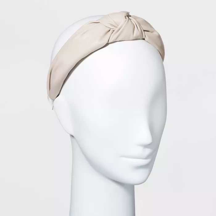 Faux Leather Knot Headband - A New Day™ Beige | Target