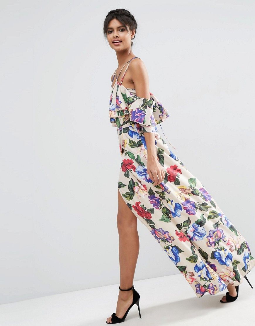 ASOS Floral Ruffle Top Maxi Dress | ASOS US