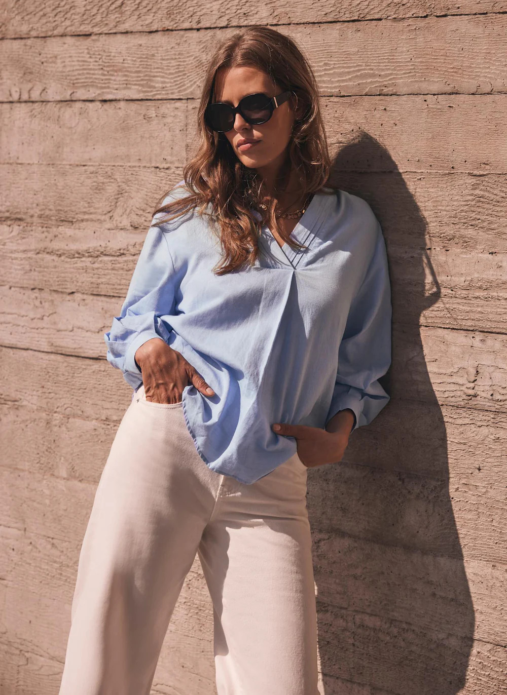 Blue Chambray Blouse | Mint Velvet