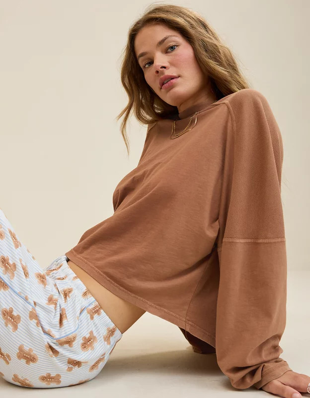 Aerie Cozy Mock-Neck T-Shirt | Aerie