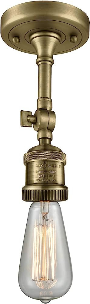 Innovations 200NH-F-AB Bare Bulb 1 Light Semi-Flush Mount Part of The Franklin Restoration Collec... | Amazon (US)