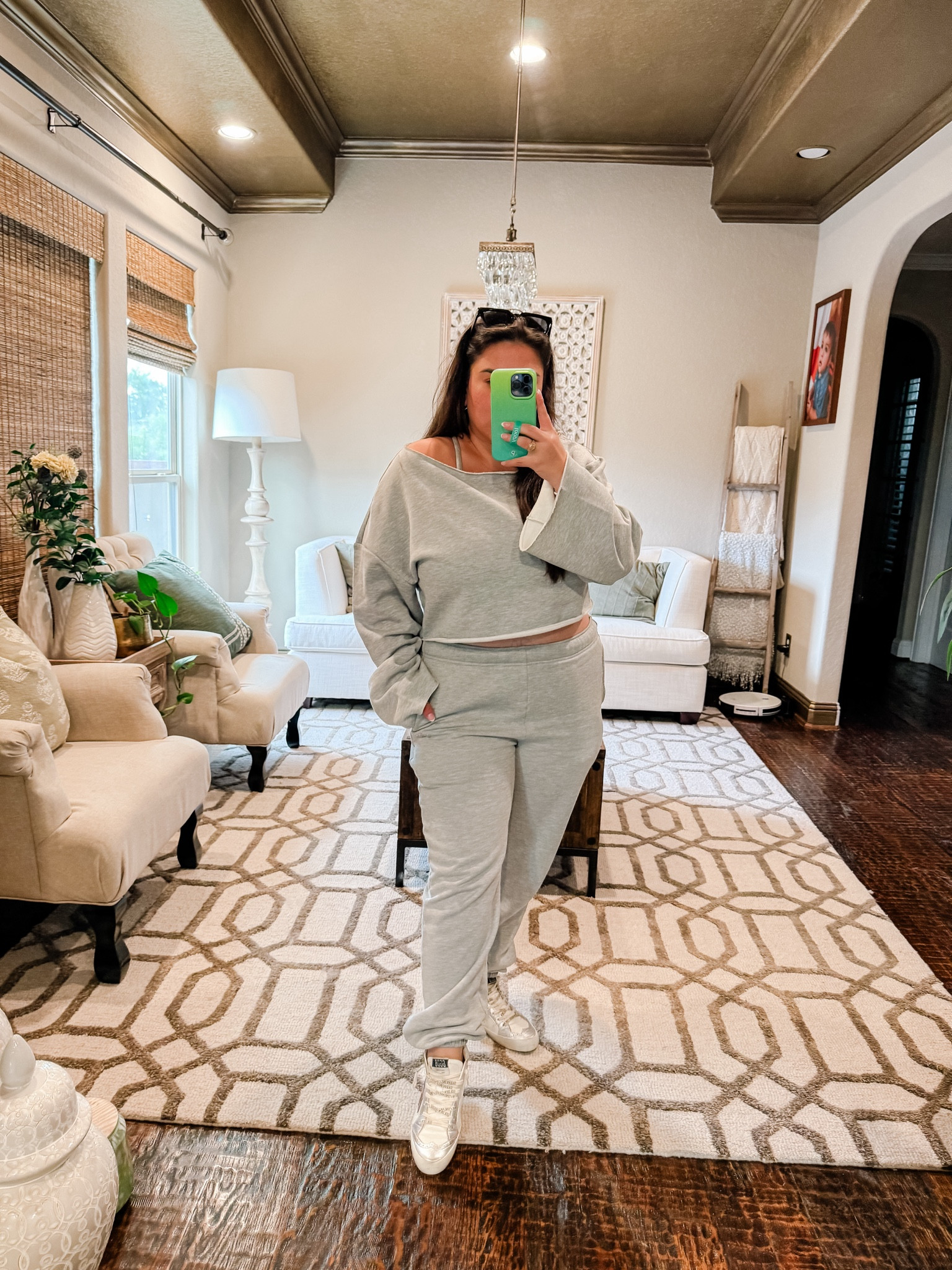 Pick up lane outfit. Am I the only one waiting for fall? Sweatpants run BIG im wearing M. Sweatshirt L. Shoes TTS

#LTKMidsize #LTKPlusSize #LTKFitness