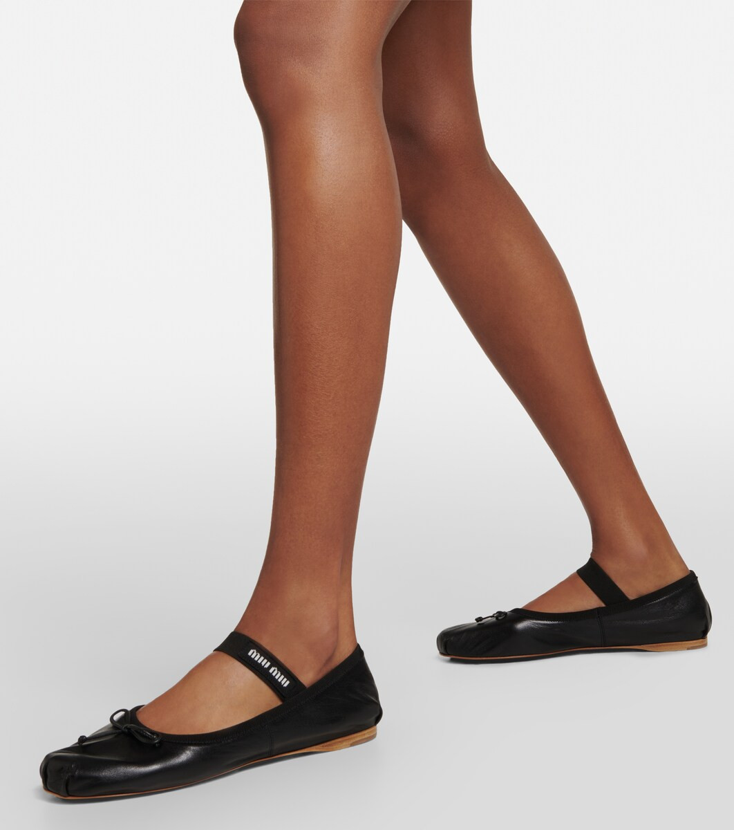 Bailarinas de piel con logo | Mytheresa (INTL)