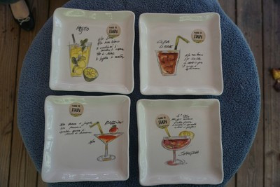 CERAMICA CUORE NWT S/4 ITALY COCKTAIL APPETIZER 6 1/2" CERAMIC SQUARE PLATES  | eBay | eBay US