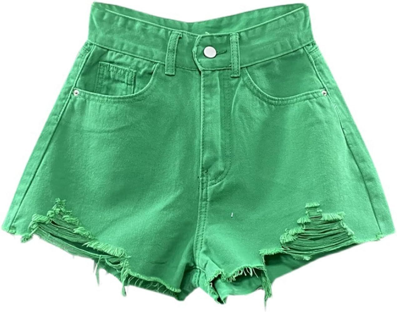 Qiribati Shorts for Women High Waisted Denim Shorts Ripped Raw Hem Jean Shorts Summer A Line Shor... | Amazon (US)