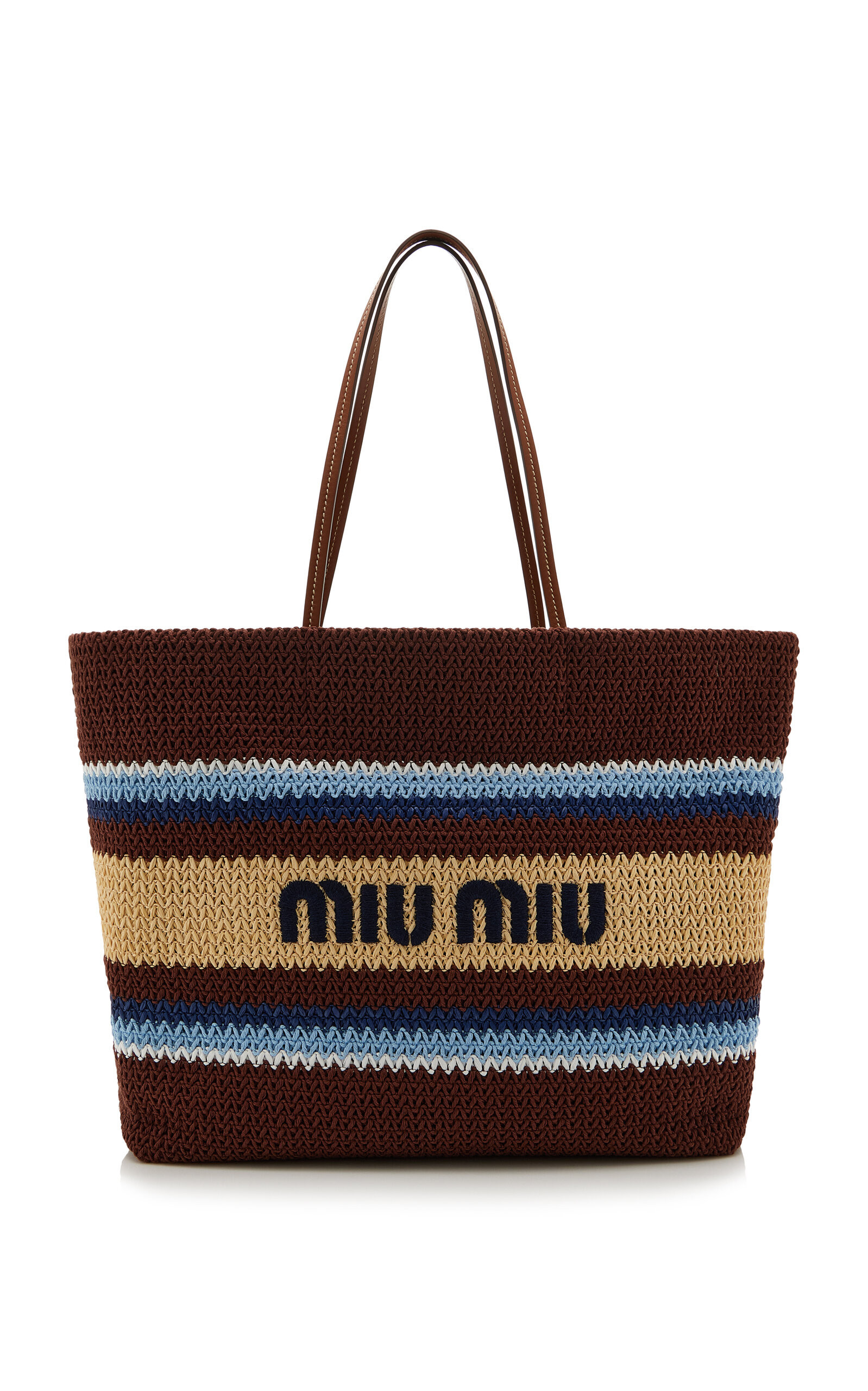 Miu Miu Raffia-Effect Woven Tote Bag - Moda Operandi | Moda Operandi (Global)