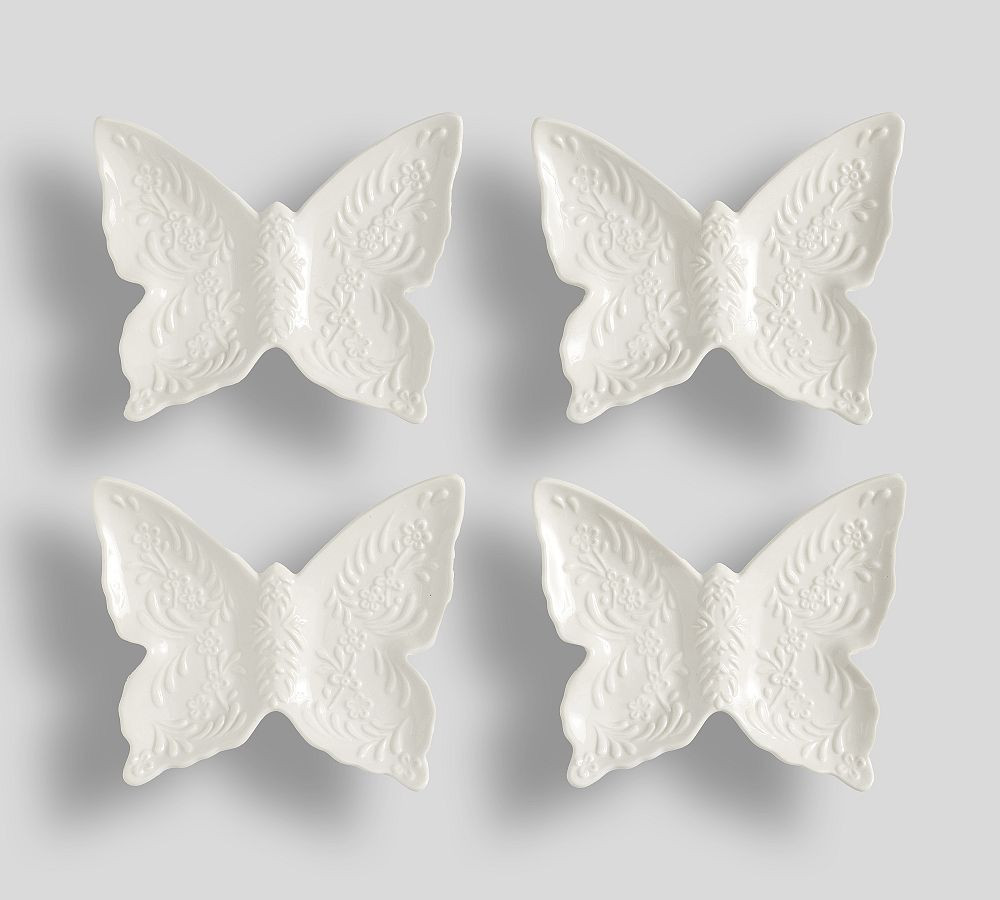 Figural Butterfly Stoneware Appetizer Plates - Set of 4 | Pottery Barn (US)