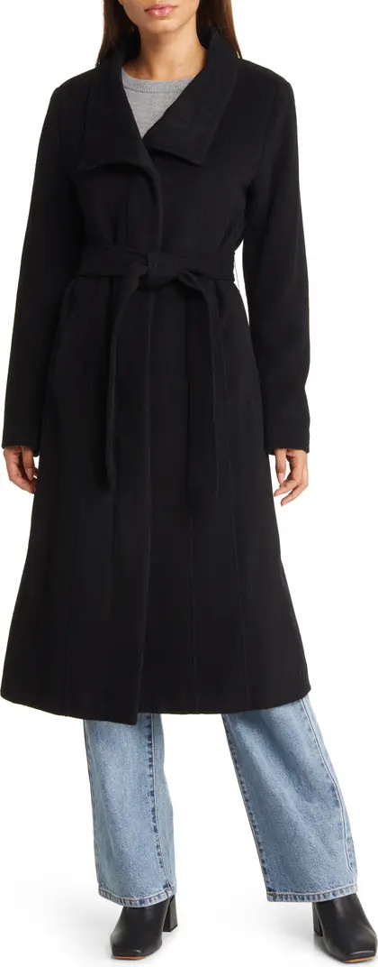 Women's Slick Belted Long Wool Blend Coat | Nordstrom