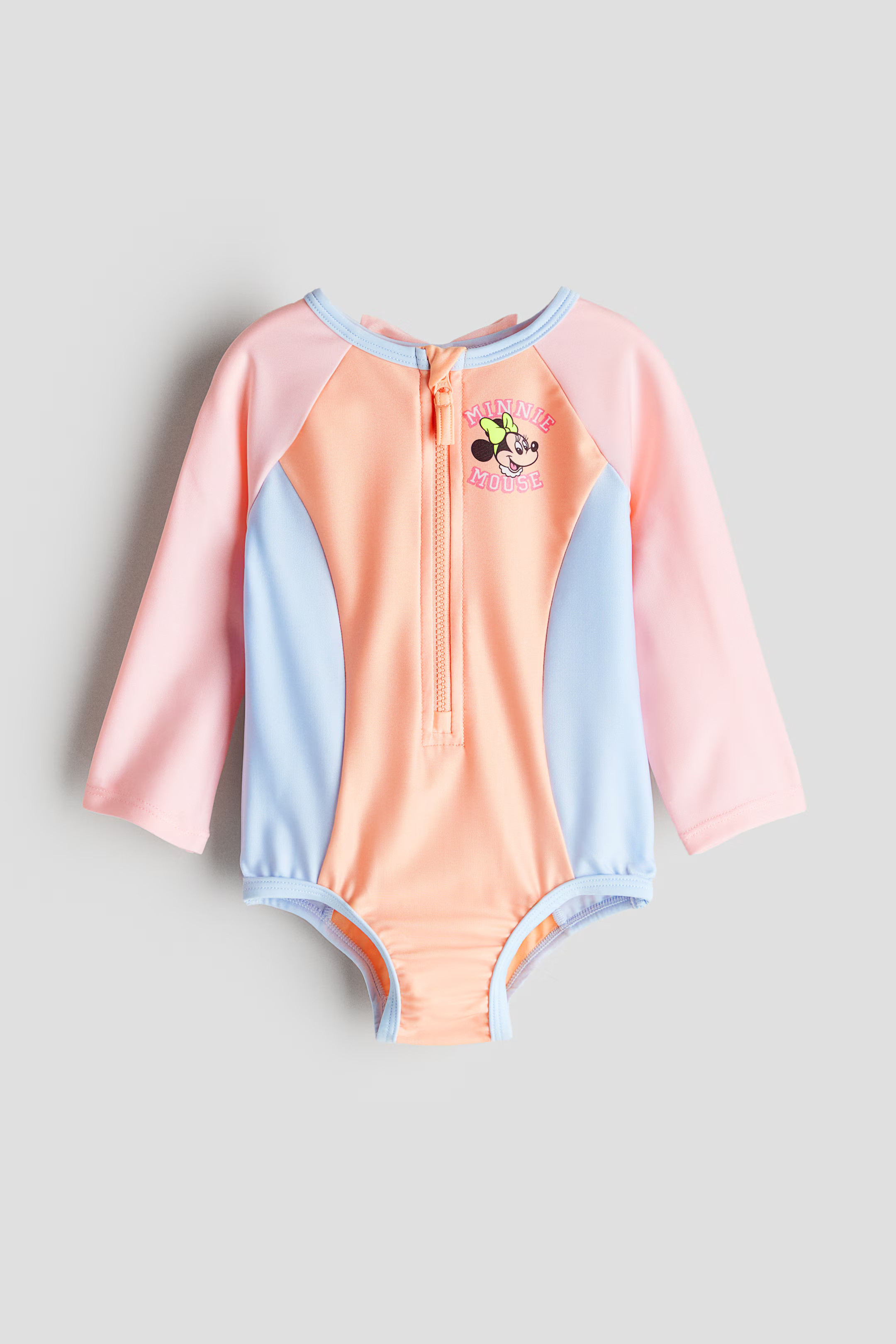 Long-Sleeved Swimsuit - Peach/Minnie Mouse - Kids | H&M US | H&M (US + CA)