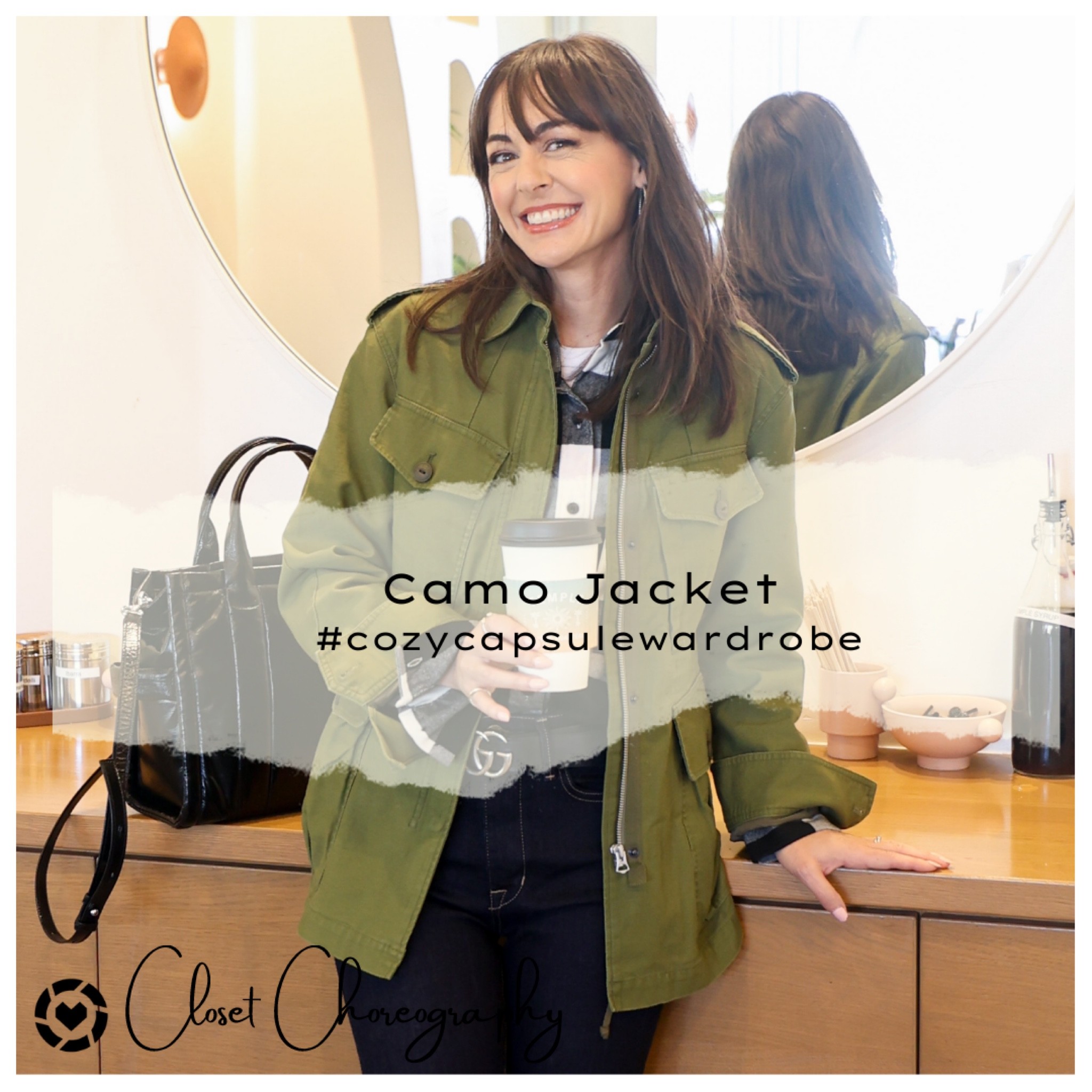 COZY CAPSULE WARDROBE
Camo Jacket
A utility or camo jacket is a classic wardrobe warrior. You can mix and match the entire cozy capsule and make more camo jacket outfits when you put one on over leggings, jeans, or joggers. This style from Nordstrom is under $60 and comes in 4 cool colors.