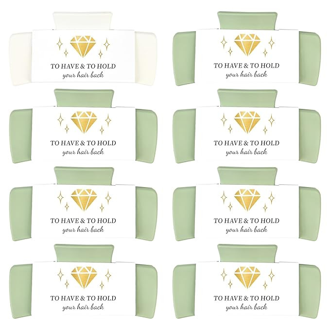 DEEKA Bridesmaid Proposal Gifts 8 Pack Rectangle Bridesmaid Hair Claw Clips Large Hair Clips Brid... | Amazon (US)