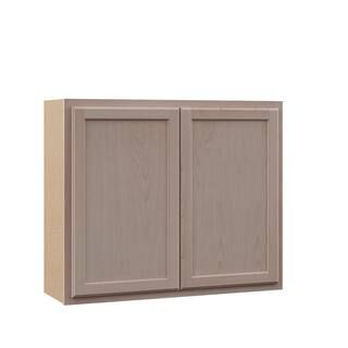 Hampton Bay Hampton Unfinished Beech Recessed Panel Stock Assembled Wall Kitchen Cabinet (36 in. ... | The Home Depot