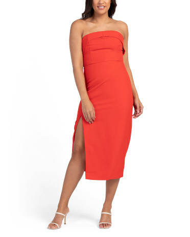 Strapless Midi Cocktail Dress | TJ Maxx