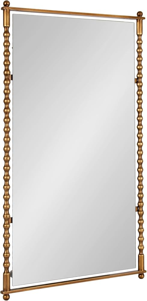 Kate and Laurel Prisha Traditional Rectangle Spindle Panel Stand Up Mirror, 24 x 42, Antique Gold... | Amazon (US)