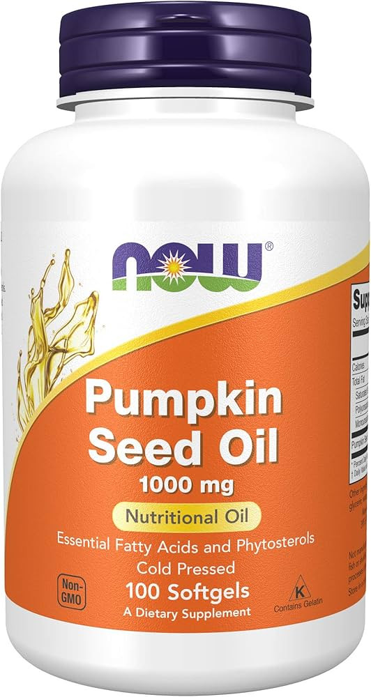 NOW Supplements, Pumpkin Seed Oil 1000 mg with Essential Fatty Acids and Phytosterols, Cold Press... | Amazon (US)