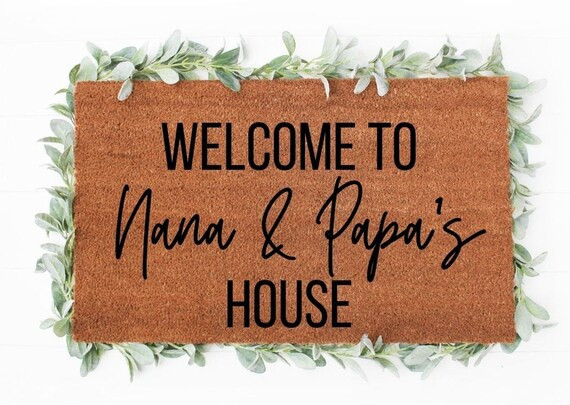 Welcome to Nana & Papa's House  Grandparent Doormat  | Etsy | Etsy (US)