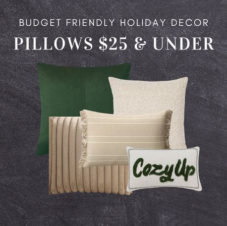 Holiday Throw Pillows $25 & Under! ✨

Christmas decor, holiday decor, throw pillows, Christmas pillows  

#LTKstyletip #LTKHoliday #LTKhome
