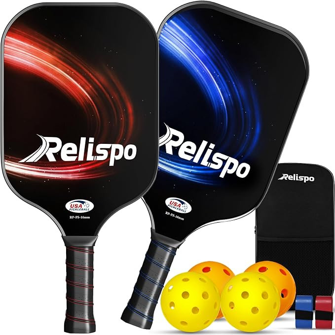 Pickleball Paddles Set of 2/4, USAPA Approved Pickleball Set Fiberglass Surface Honeycomb Core Pi... | Amazon (US)