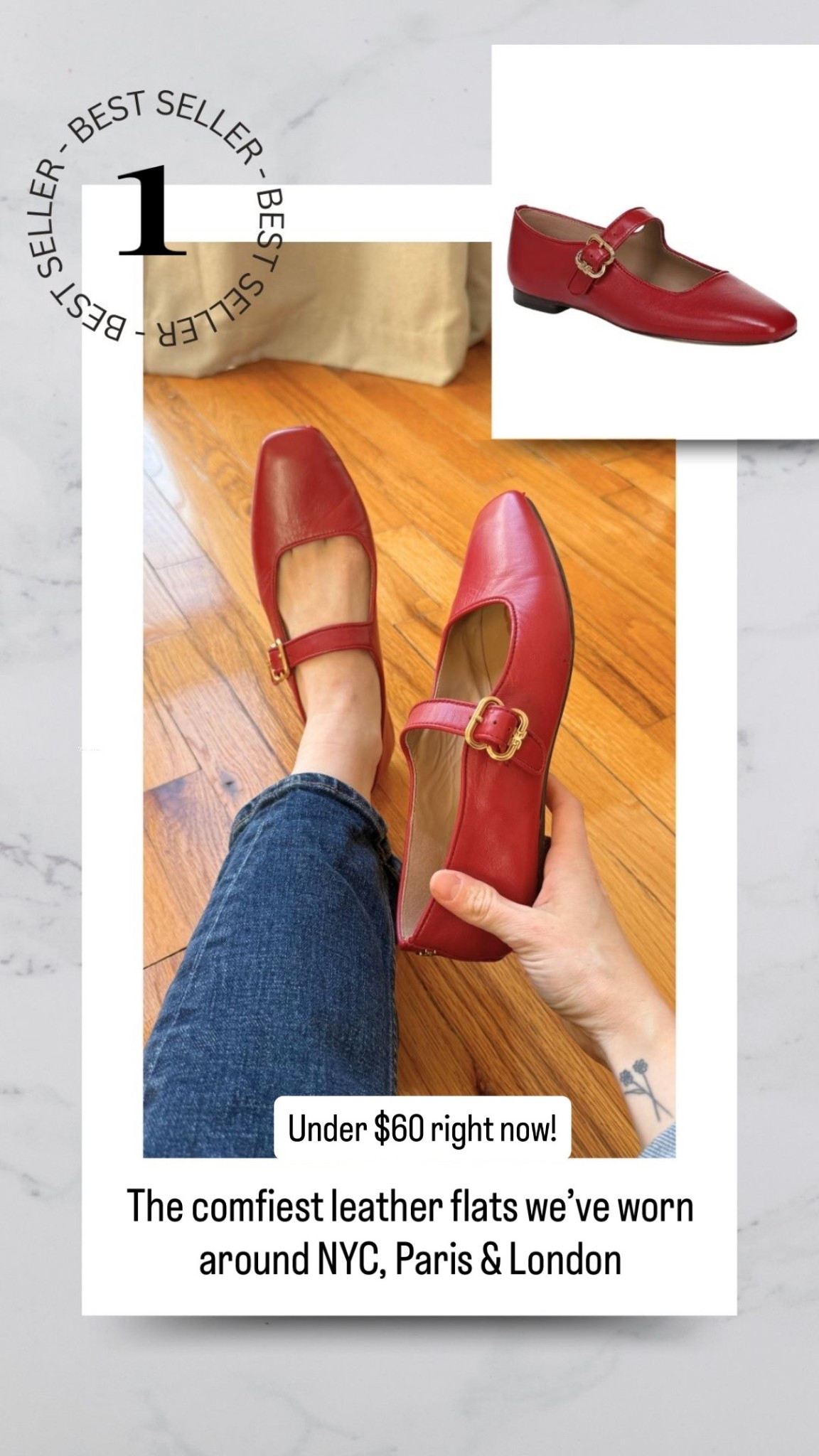 50% off leather mary janes. 10k step tested. Wearing 7 sized up 1/2

#LTKSaleAlert #LTKFindsUnder100