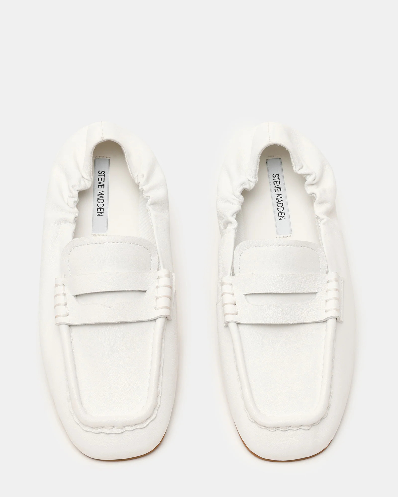 EURRY White Leather Square-Toe Women's Loafer | Steve Madden (US)
