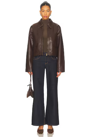 Fianna Faux Leather Jacket in Dark Brown | Revolve Clothing (Global)