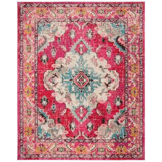 Monaco Pink/Multi 8 ft. x 10 ft. Border Area Rug | The Home Depot