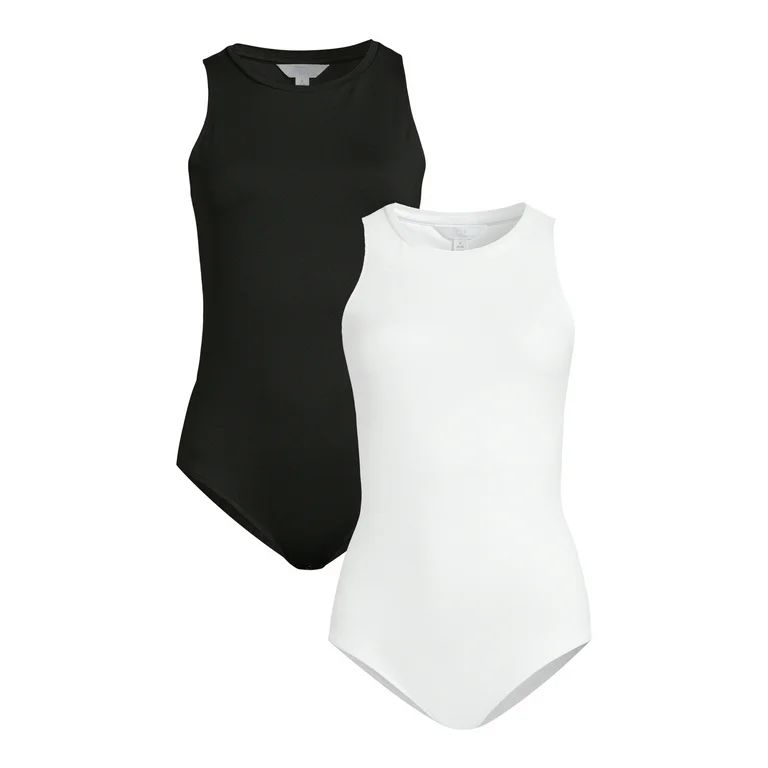 Time and Tru Women's Smoothing Sleeveless Bodysuit, 2 Pack, Sizes XS-XXXL | Walmart (US)