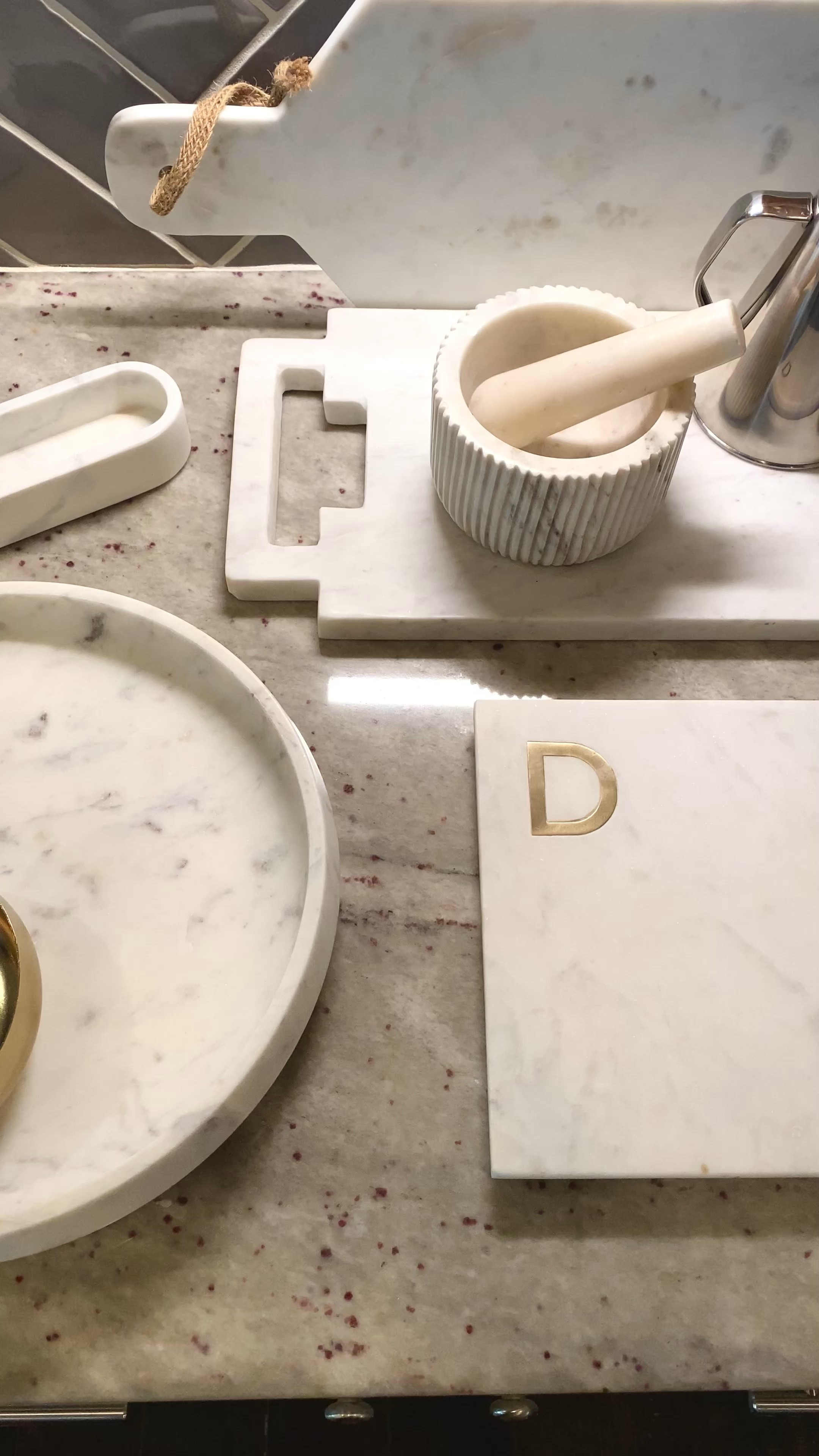 My favorite marble hosting essentials! My exact marble monogram tray, marble board and marble chip and dip set linked!Suggestions for marble mortar and pestle and marble board linked. Entertaining, Mother’s Day, Kitchen.

#LTKSeasonal #LTKhome