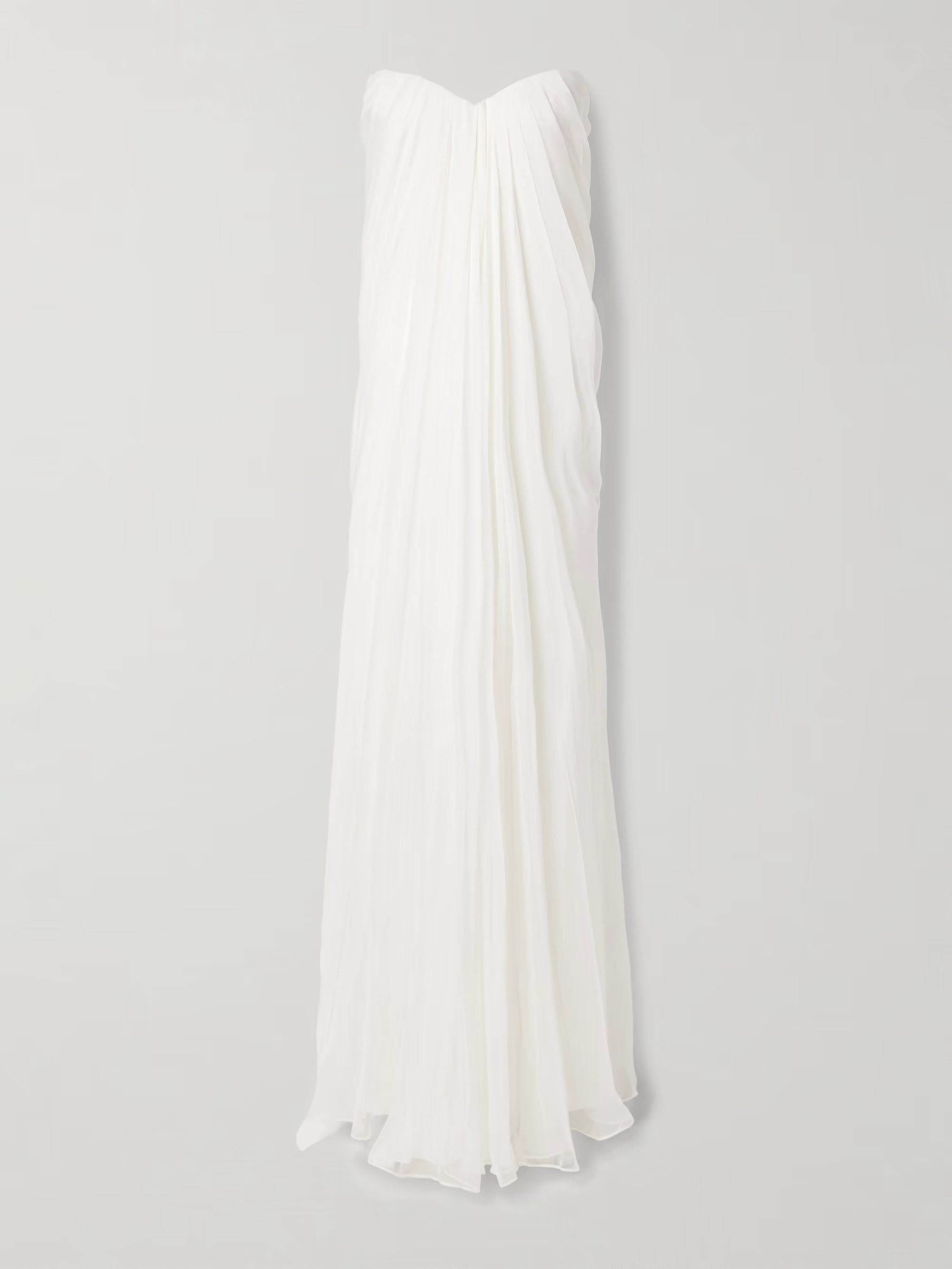 Strapless draped silk-chiffon gown | NET-A-PORTER (US)