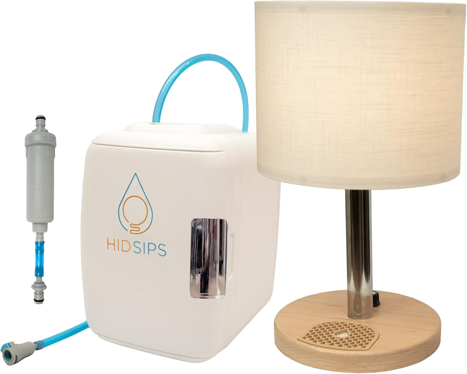 HydraLamp w/Mini Fridge, Bedside Desktop Water Dispenser Lamp, Included Water Reservoir and Filter, Bedside Water Dispenser, LED Table Lamp, for Home, Bed, Office, Hydration Appliance (Bright) | Amazon (US)