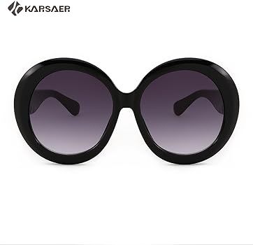 Karsaer Retro Oversized Round Sunglasses Women & Men, 70s 80s Fashion Trendy Big Shades K7155 | Amazon (US)