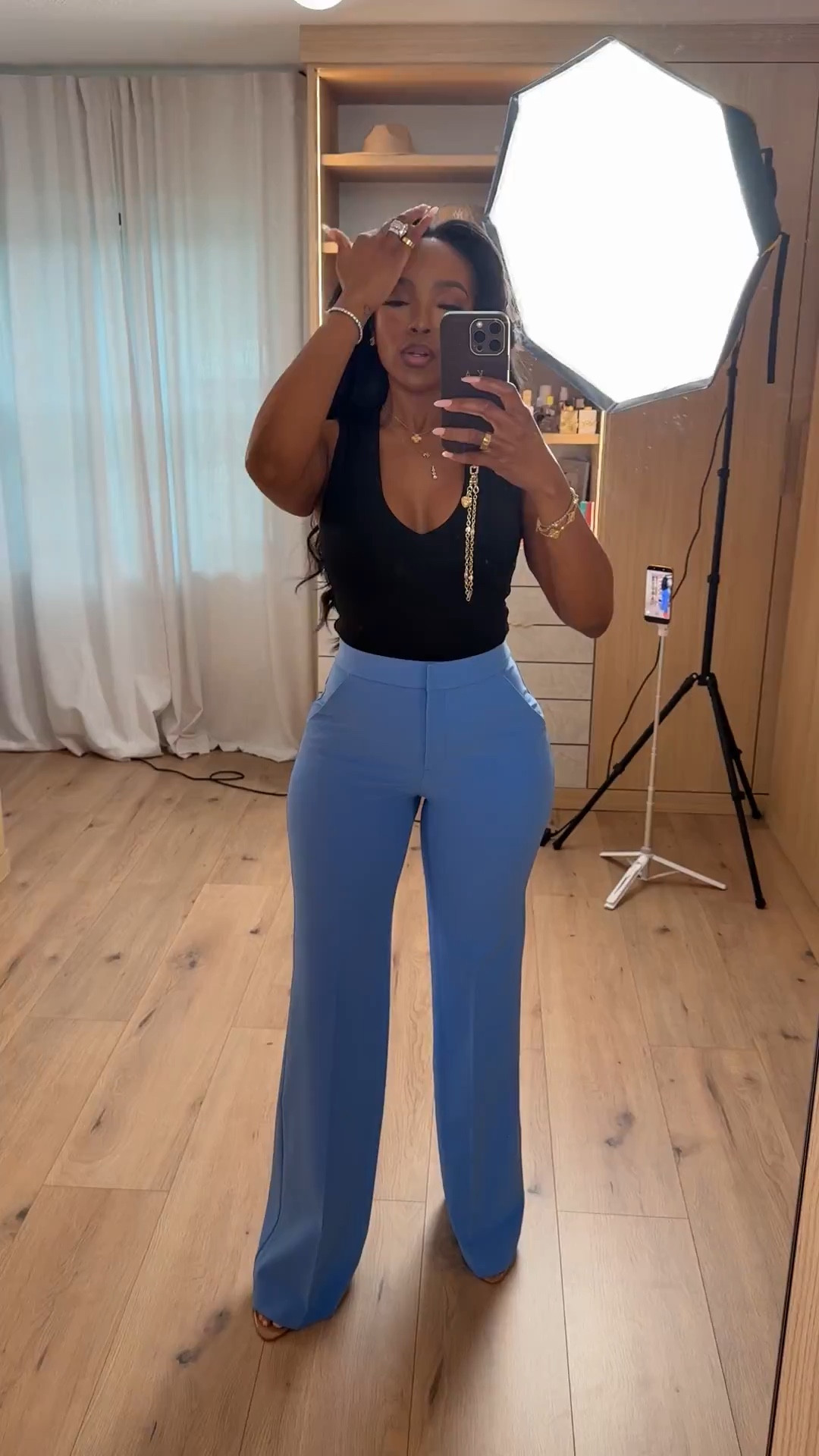 Scroll to shop this elevated everyday look featuring a fitted black top paired with tailored wide-leg trousers for a polished, flattering silhouette. These are the kind of pieces you can mix and match endlessly, making them a smart wardrobe investment where the cost per wear keeps dropping.

Perfect for work, date nights, dinners, events, or elevated casual days.

5'4" | 138 lbs | 34D bust | 27" waist | 40" hips

Follow me on Instagram and YouTube @kirasfashionfinds

