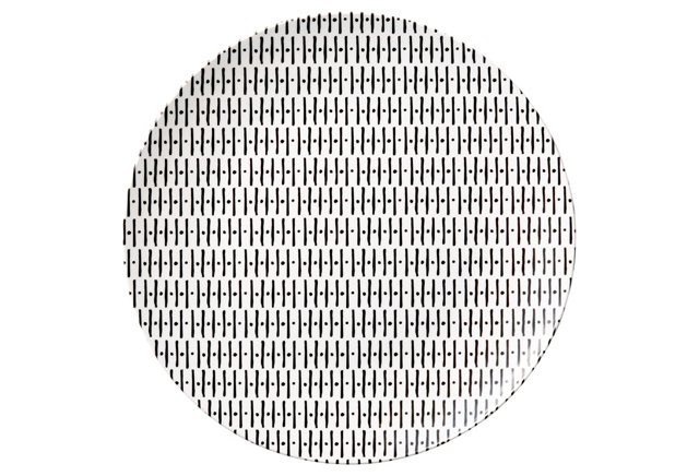 S/4 Melamine Dinner Plates, Black/White | One Kings Lane