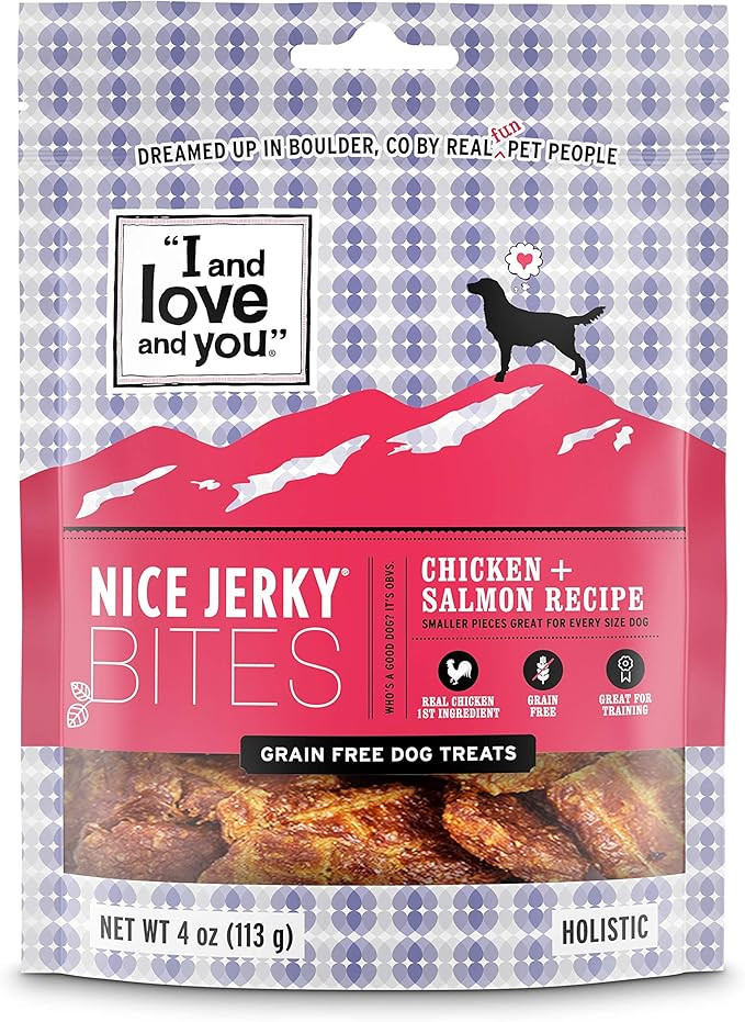 I and love and you Nice Jerky Bites - Grain Free Dog Treats, Salmon + Chicken, 4-Ounce, Pack of 1 | Amazon (US)