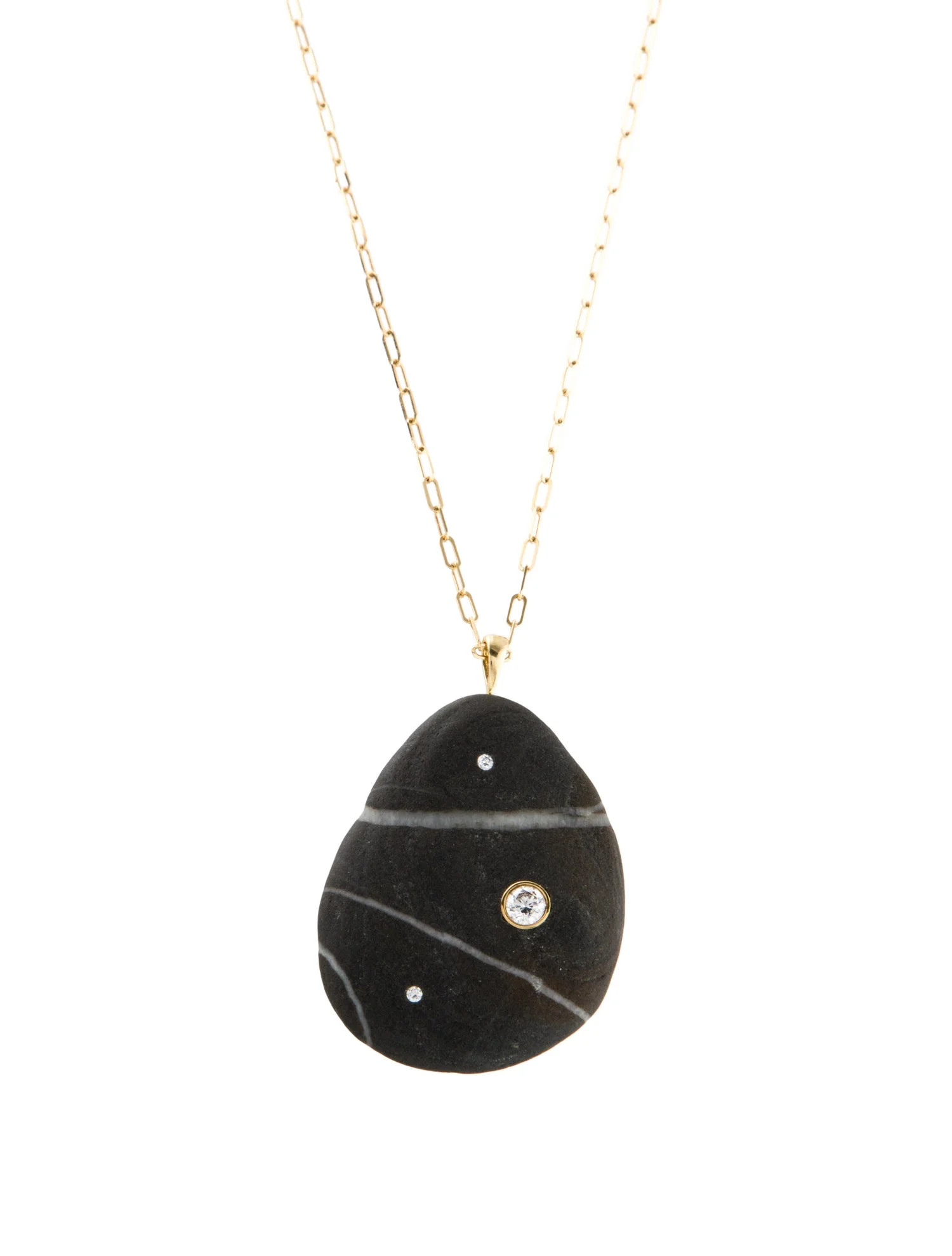 18K Stone & Diamond Pendant Necklace | The RealReal