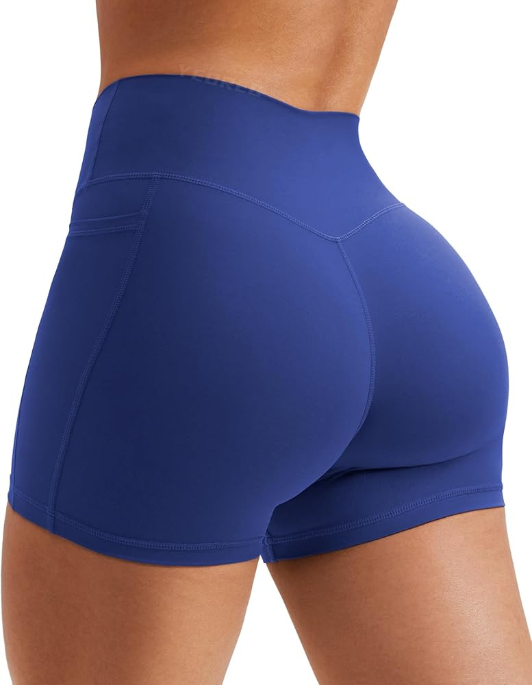 YEOREO Women's Biker Shorts with Pockets Workout Gym Shorts NAS High Waist Tummy Control Running ... | Amazon (US)