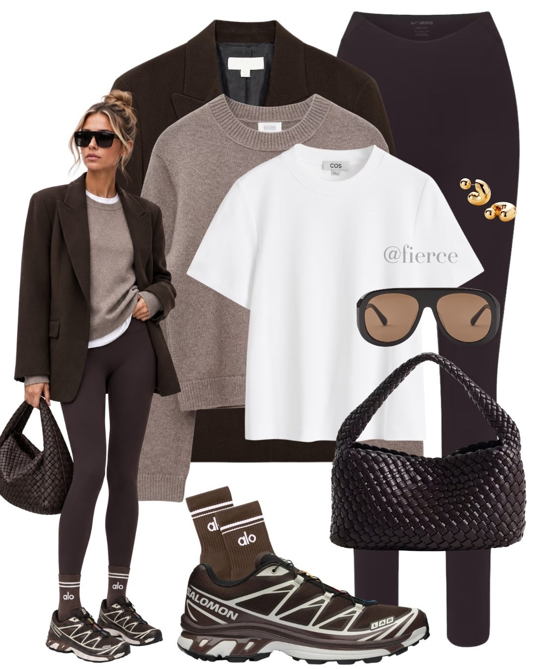 Chocolate brown leggings taupe beige jumper Salomon xt 6 brown blazer

#LTKuk #LTKautumn #LTKeurope